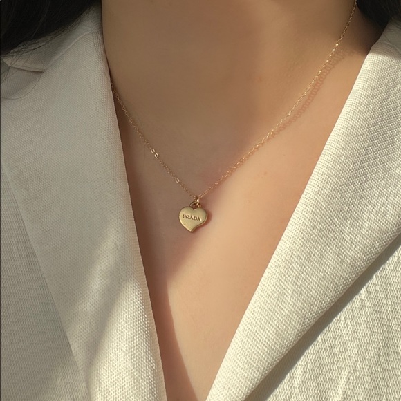 Authentic Prada Repurposed Mini Heart Necklace - Picture 3 of 4